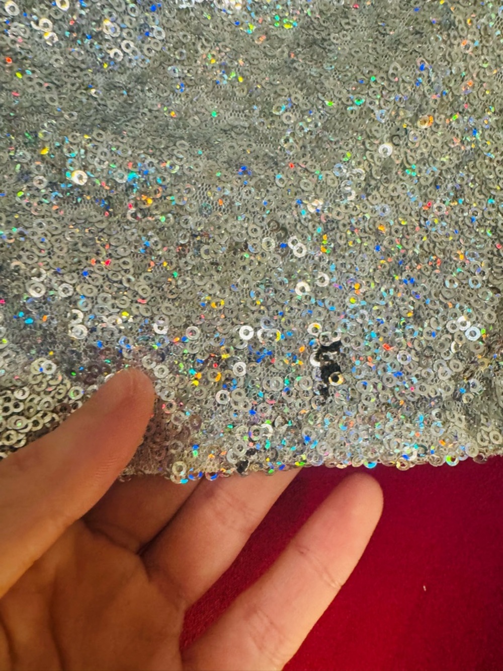 👑 SEXY SIZE SMALL MATERIAL GIRL SILVER SEQUIN BOOTY SHORTS - Picture 6 of 11